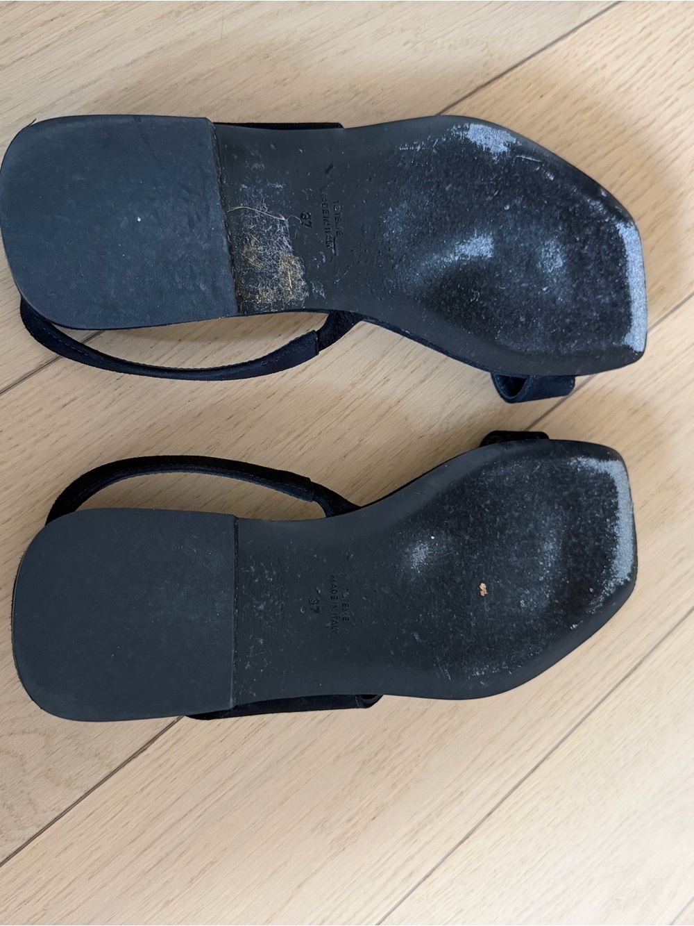 Toteme Black Suede Sandals Size 37 - Picture 3 of 4